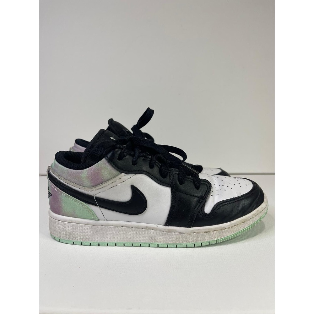 Nike Air Jordan 1 Low SE Tie Dye Black White Mint Foam 4Y DQ2514-100